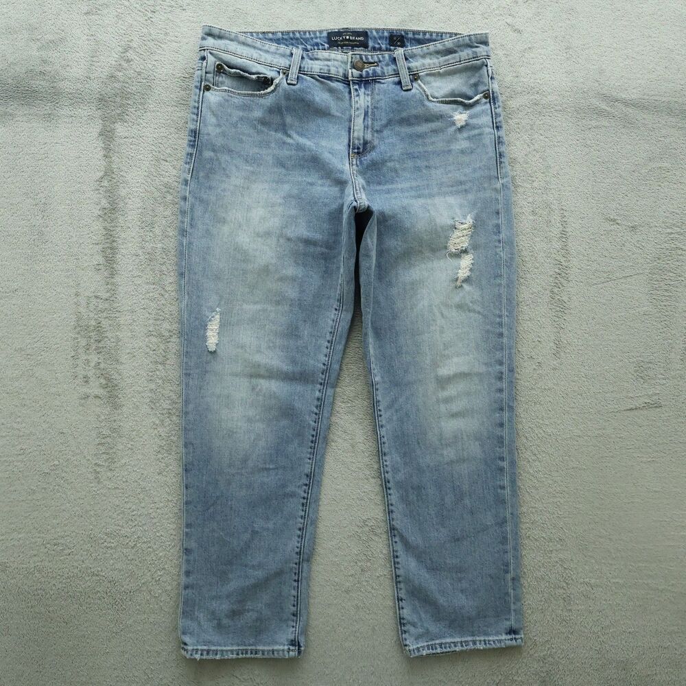 Lucky Brand Jeans Women's Size 10/30 Mid-Rise Sweet Crop 26.5" Inseam Distressed